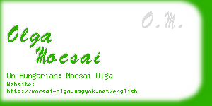 olga mocsai business card